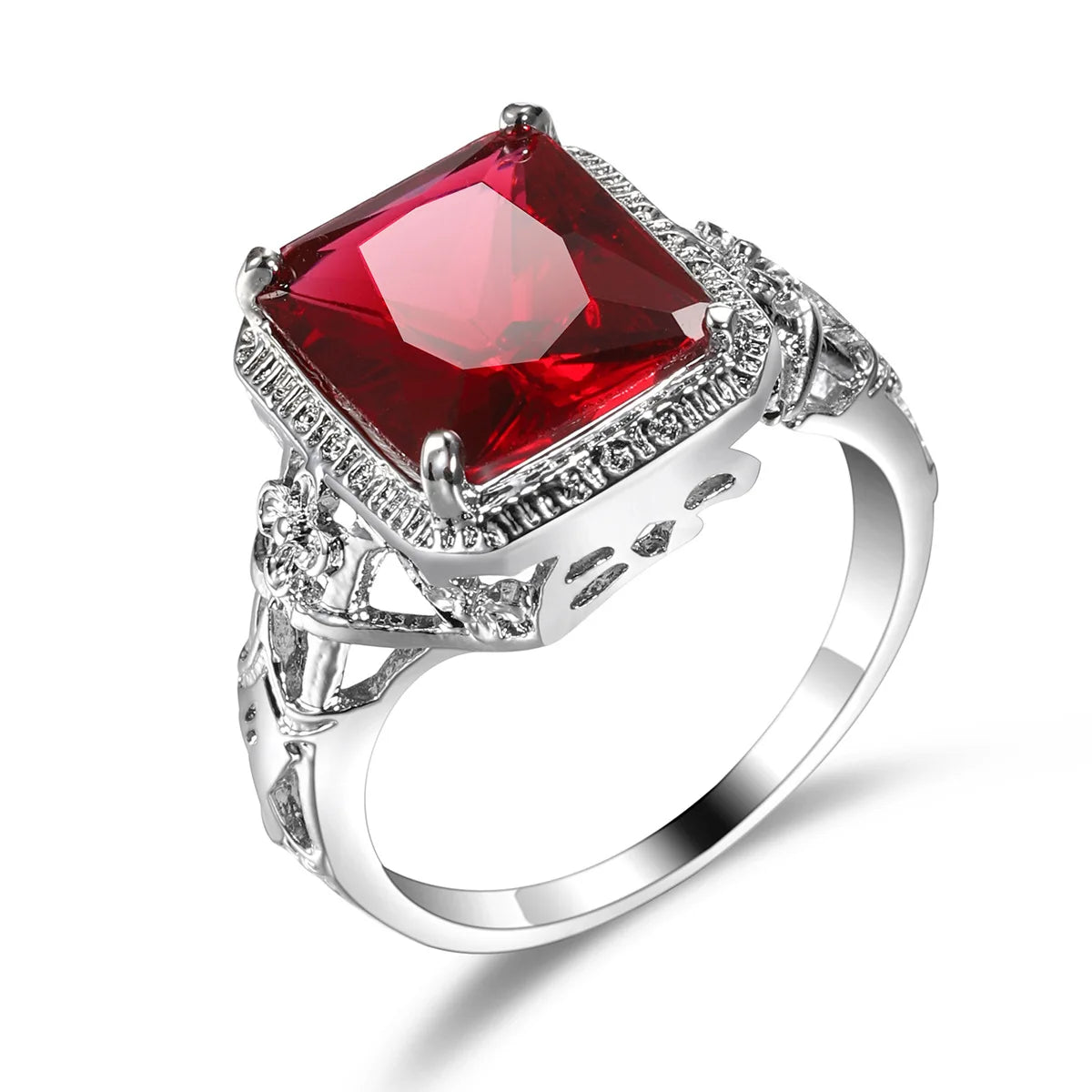 CZTICLE® Hollow Engraved Floral Wedding Ring for Women