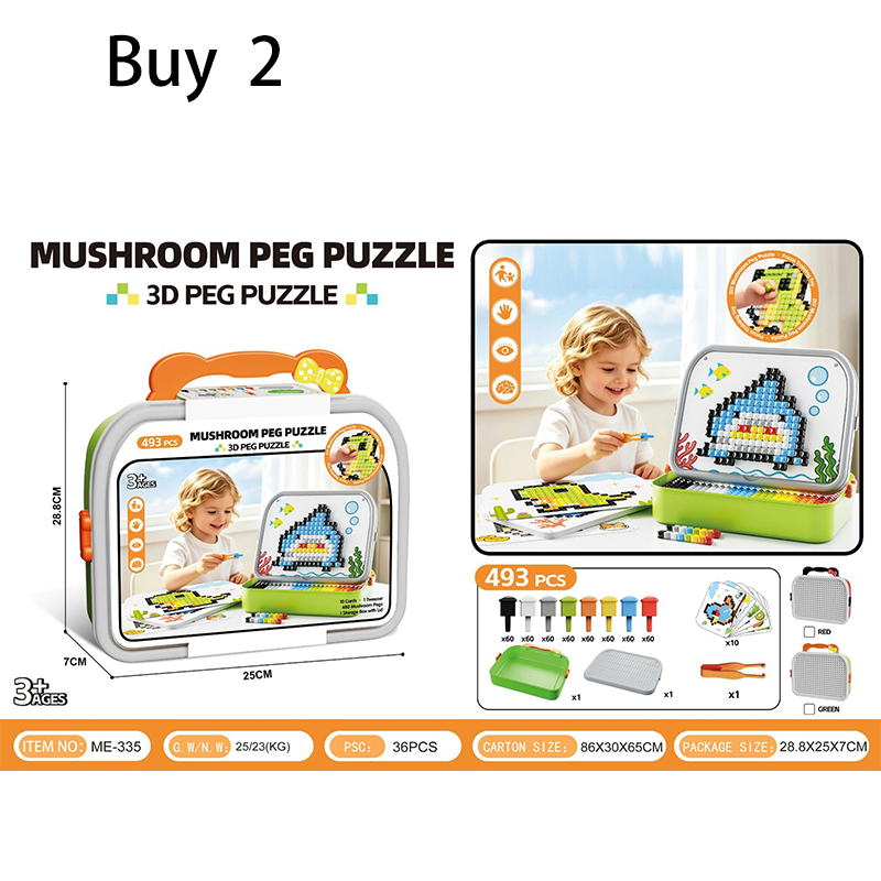 🍄50 % RABATT⏰ Kreatives 3D‑Pilz‑Steckpuzzle, fördert Feinmotorik & Problemlösefähigkeit bei Kleinkindern