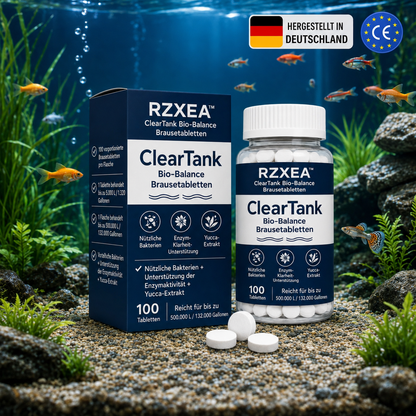 Aquarium-Wasserklärer & Geruchsentferner 5-in-1 | Brausetabletten RZXEA™ ClearTank Bio-Balance