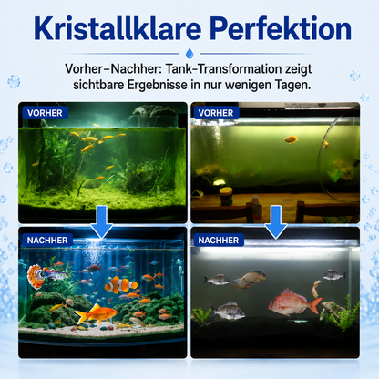 Aquarium-Wasserklärer & Geruchsentferner 5-in-1 | Brausetabletten RZXEA™ ClearTank Bio-Balance