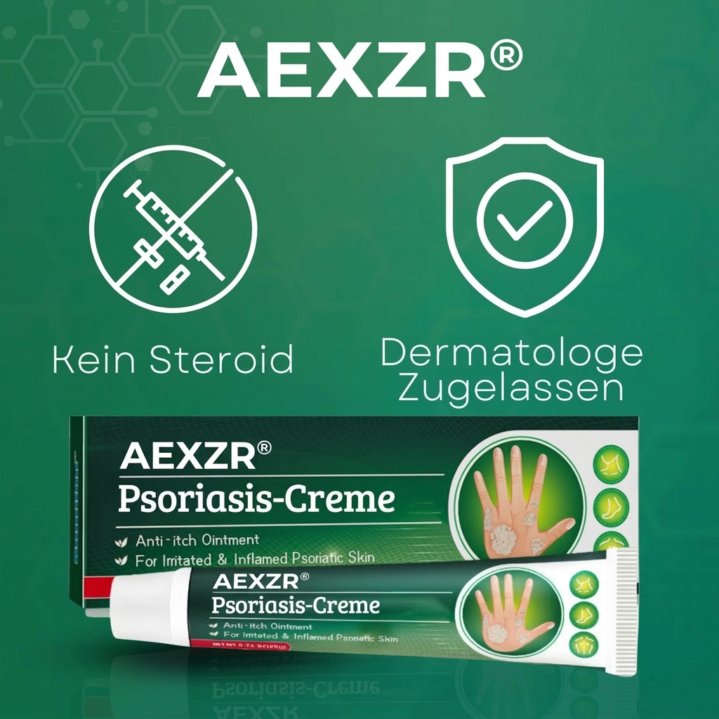 🏆 Von Dermatologen Empfohlen: Psoriasis-Creme zur Sofort-Linderung | Steroidfreie Formel für glatte & gesunde Haut ✨AEXZR® Psoriasis-Creme