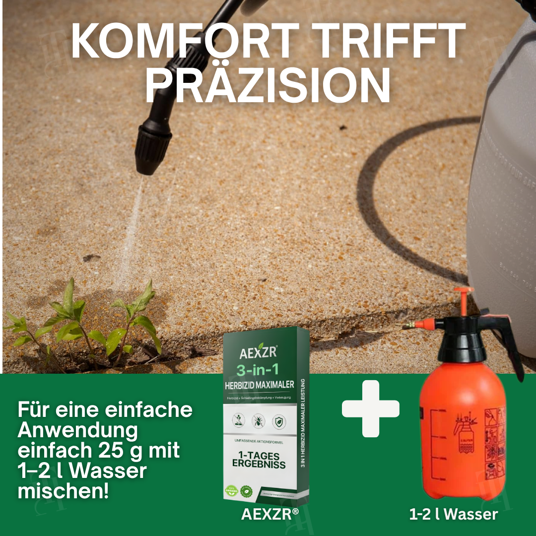 🏆 Bestseller | 🌱 Tötet Unkraut bis zur Wurzel | AEXZR® 3 in 1 Herbizid Maximaler Leistung