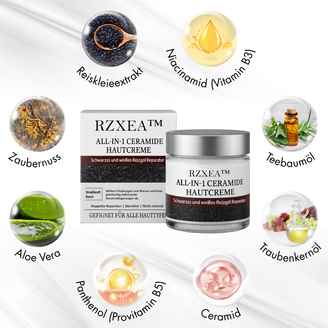 🏆Offizieller Store | 🛡️ Schluss mit brennenden Säuren! Entfernen Sie Hautmakel sanft & sicher RZXEA™ All-in-1 Ceramide Hautcreme