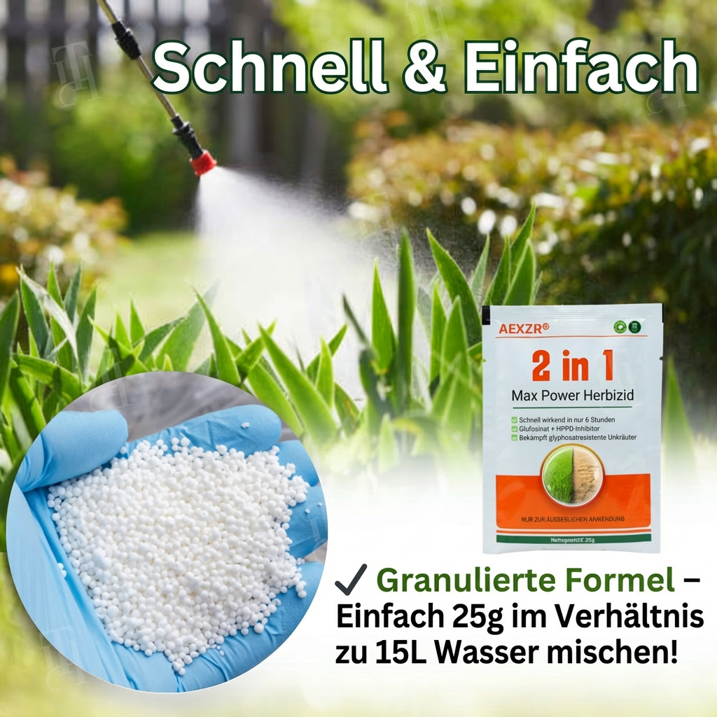 ⚡ Vernichtet bis in die Wurzel! | ⏱️ Unkrautfrei in nur 6 Stunden! | AEXZR® 2-in-1 Unkrautvernichter Pro