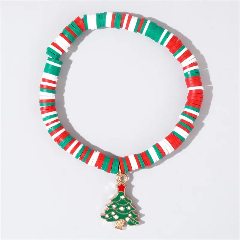 CZTICLE® Christmas polymer clay pendant bracelet party New Year holiday accessories