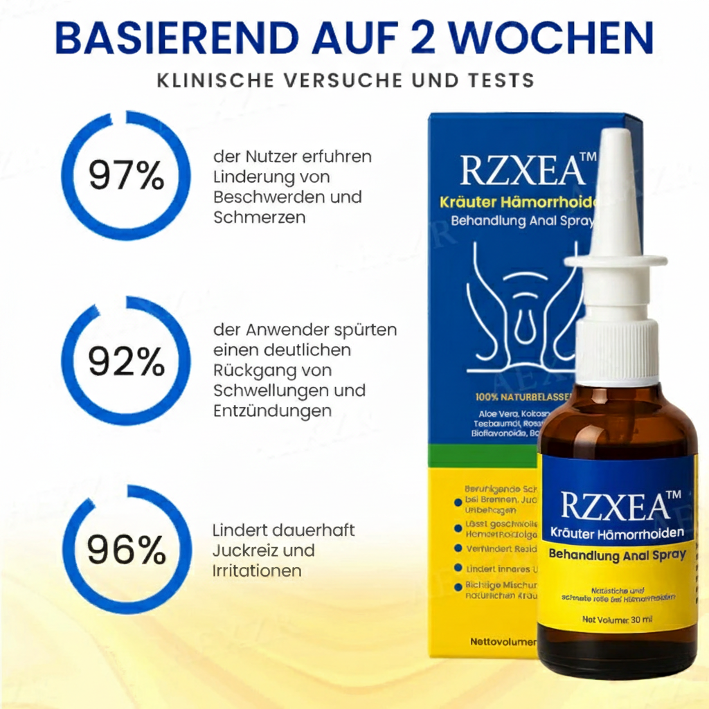 🌟 Offizieller Shop | 🛡️ Sofortige Linderung bei Stechen & Brennen! RZXEA™ Kräuter Hämorrhoiden Behandlung Anal Spray