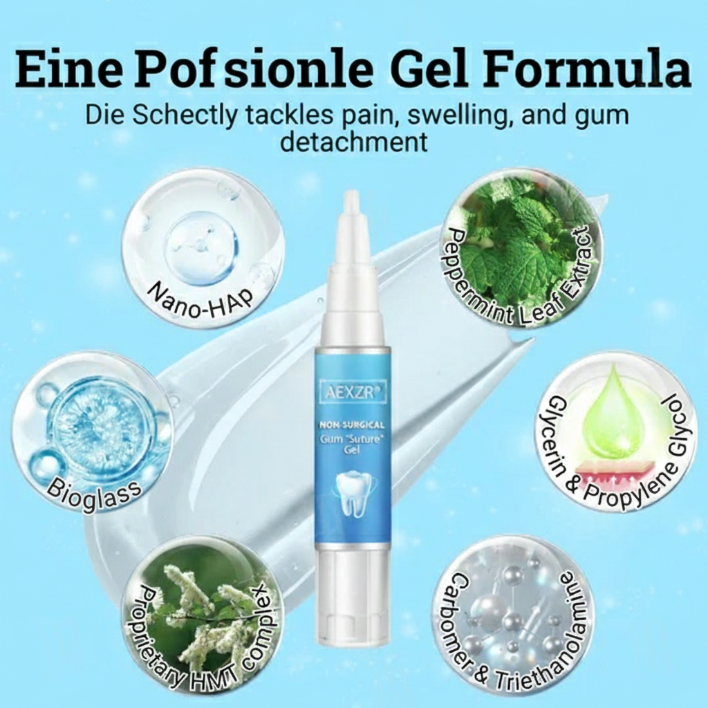 🌟Offizieller Store | 🛡️ Lockere Zähne festigen & Zahnfleischrückgang natürlich umkehren!AEXZR® Nicht-chirurgisches Zahnfleisch- "Naht“-Gel