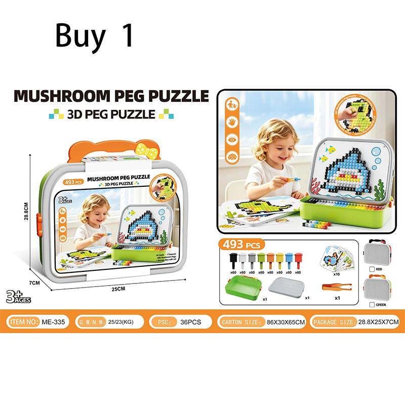 🍄50 % RABATT⏰ Kreatives 3D‑Pilz‑Steckpuzzle, fördert Feinmotorik & Problemlösefähigkeit bei Kleinkindern