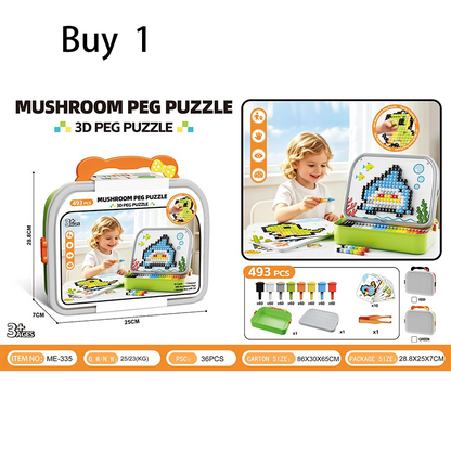 🍄50 % RABATT⏰ Kreatives 3D‑Pilz‑Steckpuzzle, fördert Feinmotorik & Problemlösefähigkeit bei Kleinkindern