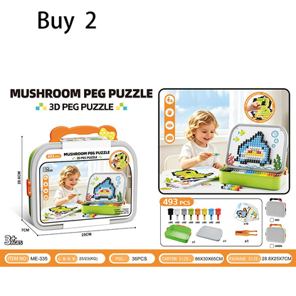 🍄50 % RABATT⏰ Kreatives 3D‑Pilz‑Steckpuzzle, fördert Feinmotorik & Problemlösefähigkeit bei Kleinkindern