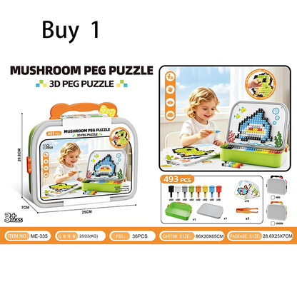 🍄50 % RABATT⏰ Kreatives 3D‑Pilz‑Steckpuzzle, fördert Feinmotorik & Problemlösefähigkeit bei Kleinkindern